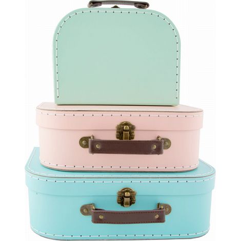 Pastellfarbene Koffer – Dekorative Kinderkoffer, 3-teilig, Sass&Belle (1/5)