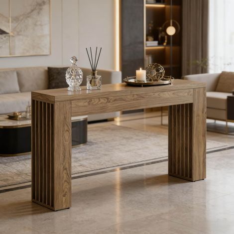 Tavolo consolle in MDF marrone 150 cm stile farmhouse (1/5)