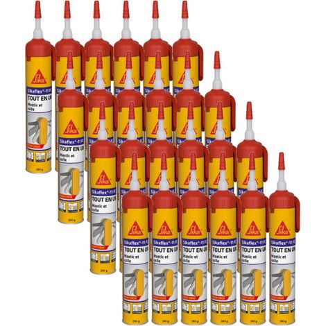 Lot de 24 mastics colle multi-usages SIKA Sikaflex 11 FC Purform - sans pistolet - Blanc - 260 g (1/5)