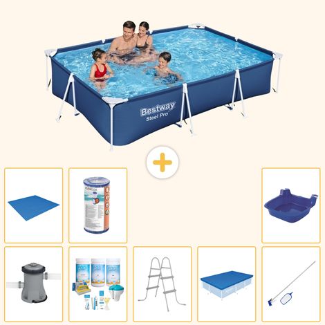Bestway Bestway Steel Pro Rectangulaire - 300x201x66 cm - 9-pièces S21567 (1/4)
