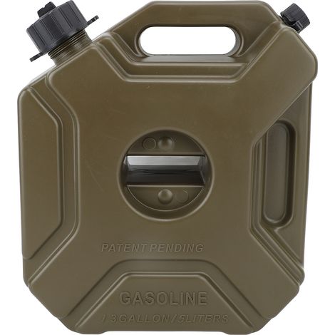 Ortviai Réservoir d’Essence Portable 5 L Vert – Résistant aux Chocs pour Voitures, Moto, UTV et ATV