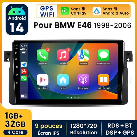 9 pouces Carplay Autoradio pour BMW E46 1998-2006 Android 32GB JUNSUN (1/5)