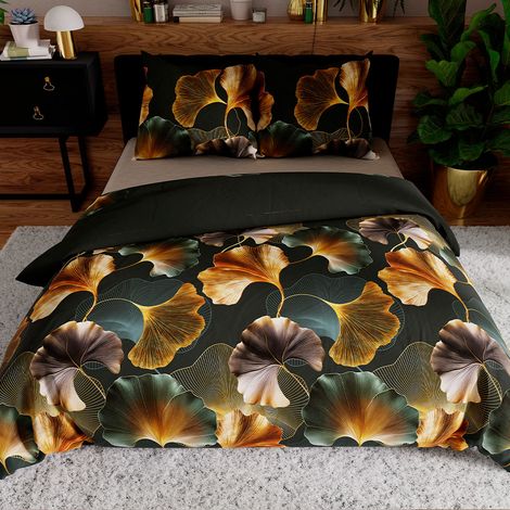 Parure de lit Marisel 220x200 cm - coton satiné, élégant motif floral (1/5)