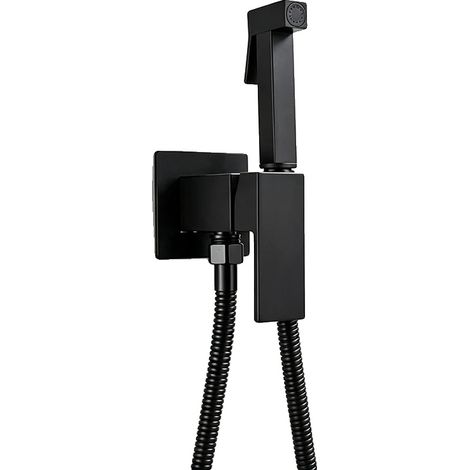 Handheld Bidet Sprühset, Warm- und Kaltwassersteuerung, Einstellbarer Druck, Schwarz (1/2)