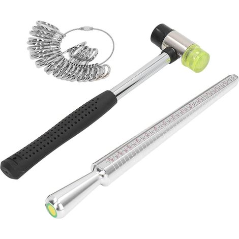 Ring Sizer Measuring Tool, Aluminum Alloy with Stainless Steel Ring Sizer, Quick Measurement for Jewelry Making and Personal Use (1/5)