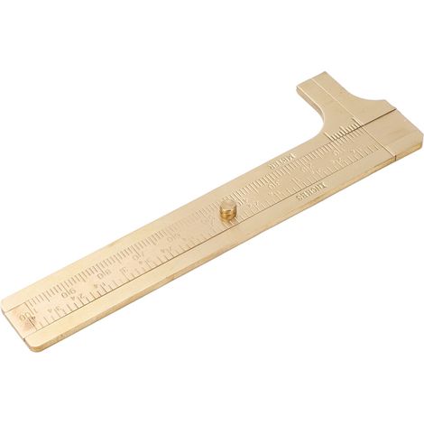 Pied à coulisse en laiton, échelles métrique et impériale, style rétro, outil de mesure pour réparation, échelle de 100 mm (1/5)