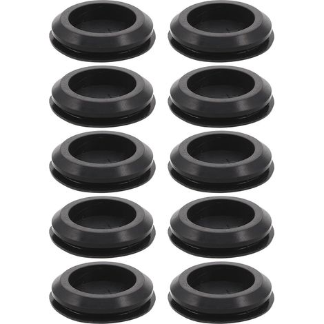 10 Pièces Bouchon en Silicone Noir Étanche Rond pour Meubles et Boîtes Électriques, Installation sans Outil, Protection Solide L'humidité (1/5)
