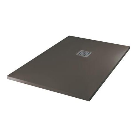 ONDEE ZEN - Receveur NOLA - Découpable - 100x90cm - Résine - Gris anthracite - Extra-plat (1/4)