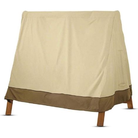 Funda impermeable para columpio de jardín de 3 plazas, funda protectora anti-UV Oxford 210D, color beige, 182x139x170cm