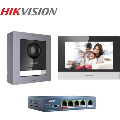 Hikvision DS-KIS602 Videocitofono Intercom IP Monofamiliare Espandibile App Hikconnect (1/5)