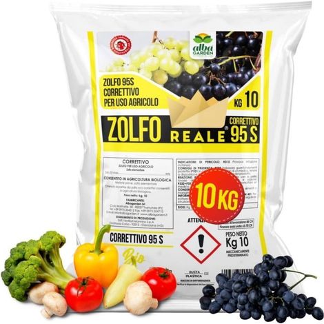Zolfo per Uso Agricolo Consentito in Agricoltura Biologica Zolfo Elementare Correttivo 95 S x 10 kg (1/5)