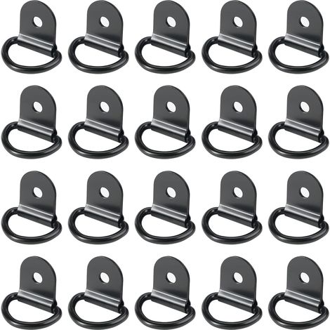 20 pièces Anneaux D'arrimage,Anneaux d'arrimage,Anneau Arrimage INOX,remorque d'anneau Montage d, Anneau d arrimage Rond pour Pliable avec Verrouillage de Charge dans Les Voitures(36 x 25 mm, Noir) (1/5)