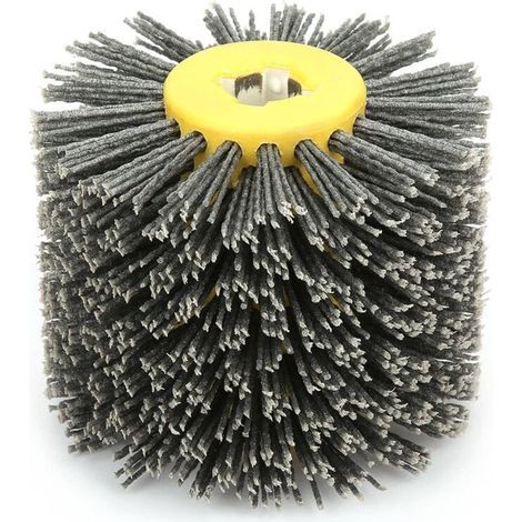Roues à polir, roues à tréfiler, ponceuse Fartools Rex grain 80, roues abrasives et à tréfiler grain 80 et rouleaux de polissage pour meubles en acajou. (1/5)