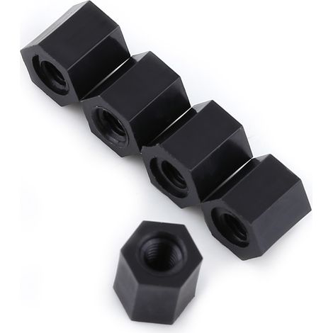 100 Rondelles Écrous Hexagonaux Noirs PA66 M3 Femelle à M3 Femelle Entretoise Filetée (M3x5) (1/5)