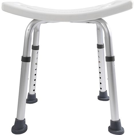 Jiubiaz Taburete Cuadrado de Baño, Soporta 150kg, Aluminio Inoxidable, Cuidado Diario en el Hogar (1/5)
