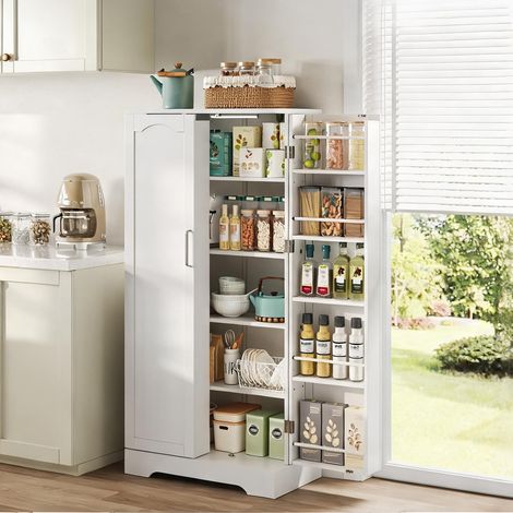 Buffet coloris blanc en MDF 60 x 35 x 128 cm (1/5)