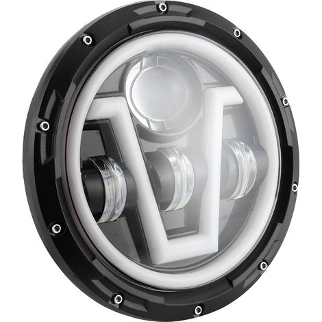 Phare LED rond de 7 pouces, lumière blanche et jaune, étanche IP67, compatible avec Jeep Wrangler JK 07-18 (1/5)