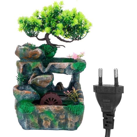 Waterfall Function, Resin Relaxation Rockery Tabletop Fountain, Zen Running Water Meditation for Home Bedroom Office. (1/5)