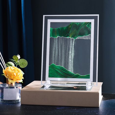Tableau À Sable En Mouvement - Cadre 3D En Verre Et Acrylique - Décoration Bureau Maison - 18 X 14 Cm - 1 Pièce (1/5)