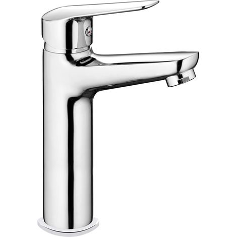 Mitigeur de lavabo surélevé en laiton à poignée unique, finition chromée - Bovo