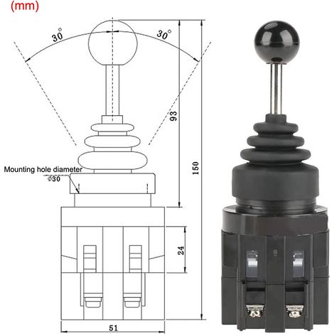 CS-402 Joystick-Momentschalter – 4NO, 4-Stellungen, Rückstellend, Wasser-/öl-/staubdicht – Für Industrie & Steuerungen