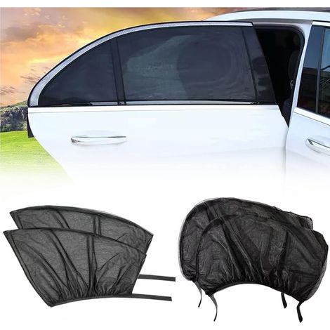 Confezione da 4 parasole traspiranti in rete per finestrini, adatti a camion e SUV, colore nero. (1/5)