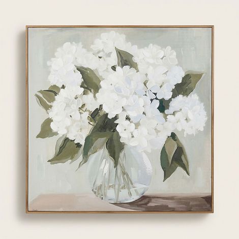 Tableau Peinture Bouquet Hortensias Toile 80x80cm (1/5)