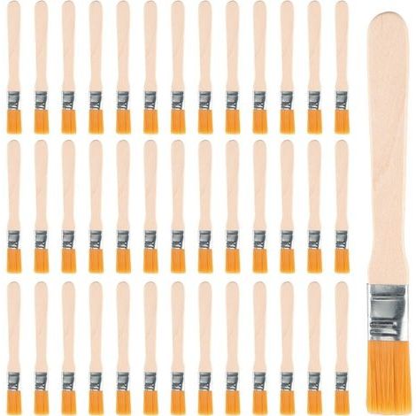 Lot de 40 Pinceaux Peinture, Pinceaux Aquarelle, Petit Pinceau Peinture 13 x 1.5cm, Nylon Orange (1/5)