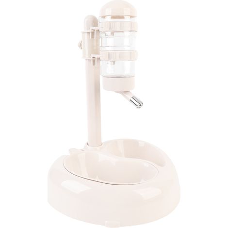 Distributeur d'eau sur pied pour animaux de compagnie, gamelle en forme de cœur à hauteur réglable, beige (1/5)