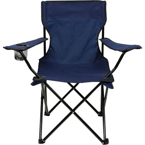 Chaise pliante portable légère et résistante, support de charge solide, confortable pour camping, pêche, barbecue, randonnée - Noir (1/5)