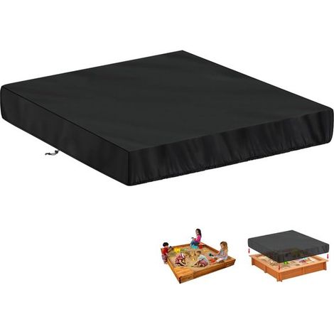 Bâche pour bac à sable 200x200x20cm, imperméable, avec cordon de serrage, en tissu Oxford 420D, protection coupe-vent pour bacs à sable et piscines (1/5)