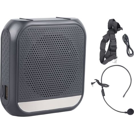 Amplificateur vocal rechargeable avec écran, portable et microphone casque pour enseignement (1/5)