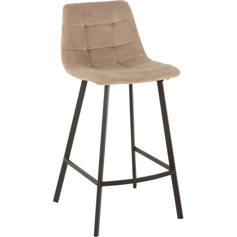 Chaise de bar tissu métal beige Olivia Assise 69cm (1/5)