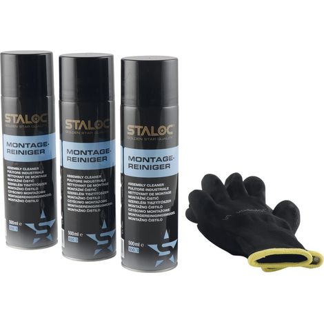 Staloc Montagereiniger - Reinigungsmittel, reinigt und entfettet porentiefe, Spezialreiniger ideal für Werkstatt und Industrie 500ml - 3 Stück (1/4)