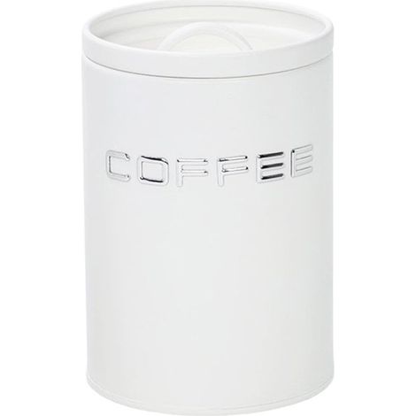 Boîte à Café et Boîte de Conservation Alimentaire en Acier Blanc et Argent 11 x 11 x 15 cm - PANGIVO (1/2)