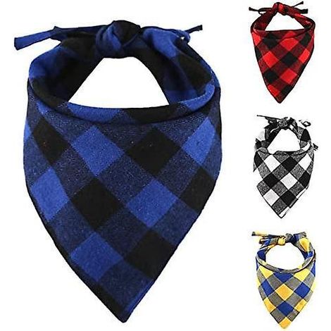 Bandanas réversibles et élégants en coton pour chiens (lot de 4) - Écharpe ajustable et lavable pour chiens de petite, moyenne et grande taille (1/2)
