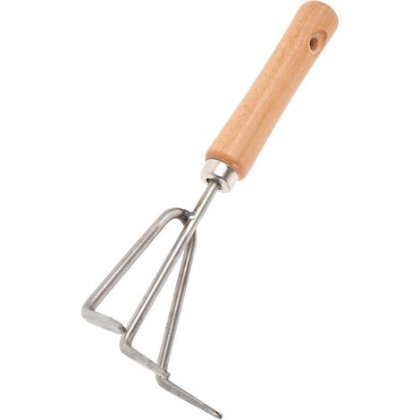 Handrechen Dreizackiger Pflanzrechen aus Stahl für Lockere