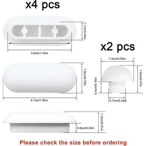 6 Pièces Tampon Abattant WC,Patin Abattant WC,Tampons pour Abattant de WC,Pare-chocs de Siège de Toilette,Amortisseur WC,4 Tampons Anneaux+2 Tampons Couvercle(Blanc) (1/5)