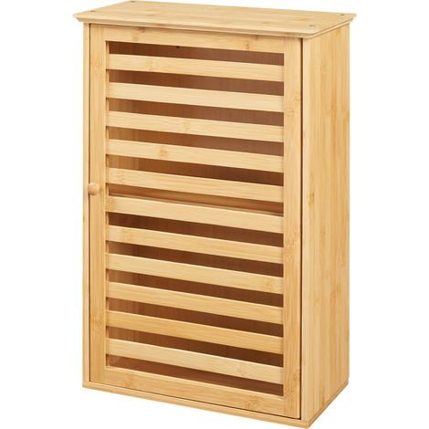 Mueble de baño/estantería de pared 55 x 37 x 16 cm bambú natural 030008892