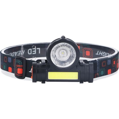 Wiederaufladbare LED-Stirnlampe mit zwei COB-Lichtquellen, extrem leistungsstark für Camping, Nachtangeln und Wandern. (1/5)
