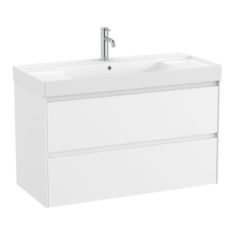 MUEBLE LAVABO DOBLE BLANCO 1000X460 ONA STANDARD 2 CAJONES LED BLANCO MATE