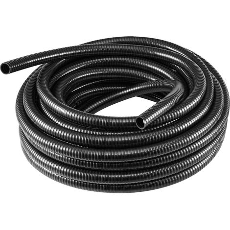 Mophorn Tuyau d'Aspiration 25 mm 25 m en PVC Renforcé Noir pour Pompes de Piscine, Filtres à Sable, Submersibles et Eaux Usées, Pression Max. 5 bar, Résistant à l'Éclatement avec Colliers de Serrage (1/5)