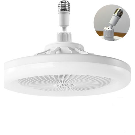 Ventilateur Plafond Avec Lumiere,Oventilateur De Plafond Avec Télécommande,ventilateur Silencieux Plafond,E27 plafonnier LED À Intensité Variable,3vitesses,Temporisable (Blanc) (1/5)