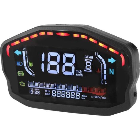 Bike Speed Mometer MPH, Universal Motorcycle SpeedomMerter Motorcycle Tachomètre Instrument Refaut LED LCD Digital SpeedBerter Metter (1/5)
