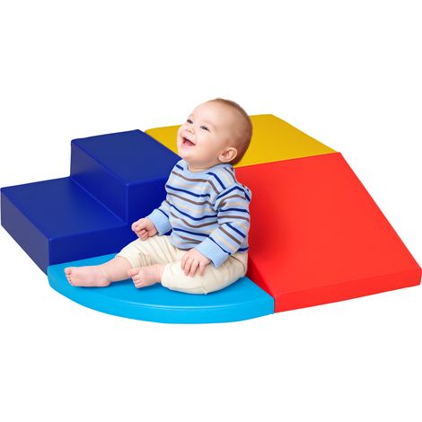 Blocs de construction en mousse (4 pièces) pour enfants, blocs d'escalade souples, blocs de construction géants souples, jouets de construction, grands blocs en mousse, blocs de jeu pour bébés et jeun