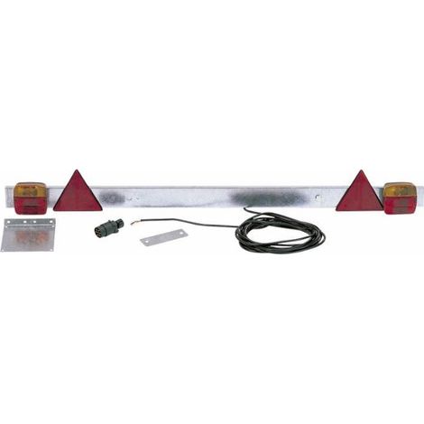 Lem Select – Rampe d'éclairage complète réglable 1180-1720 mm – Câble 5 conducteurs 7,5 m – 2 catadioptres triangulaires rouges – 1 prise mâle 7 broches 12V