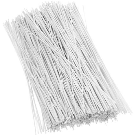 500 Pièces Attaches de Faisceau Câbles en Fil Fer Plastifié Blanc, Facile à Plier et Résistant, pour Organiser Jardin Lors Voyages - (1/5)