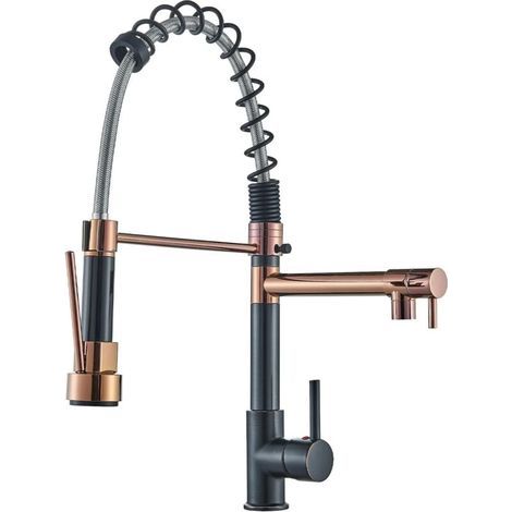 Robinet Cuisine Douchette Evier Cuisine Mitigeur Evier Avec Douchette Extractible 2 Fonctions Bec Pivotant à 360° Robinet Evier Mitigeur Cuisine Douchette Mitigeur Or Rose (1/4)