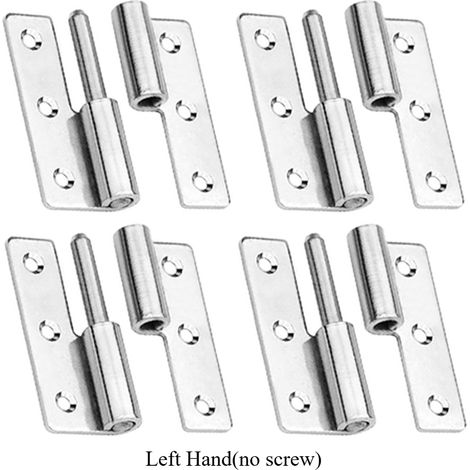 Lot de 4 Charnières à Levier en Acier Inoxydable 3" – Gauche et Droite, Finition Polie/Brossée, Style Moderne pour Portes et Fenêtres – Quincaillerie Domestique et Commerciale (1/4)
