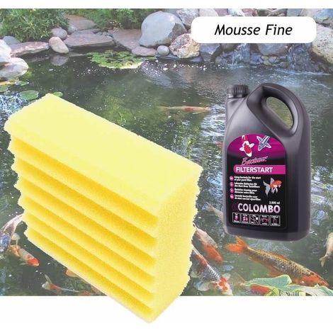 Mousse De Remplacement Jaune, + bactéries 1000ml Pour Filtres 12000 Et 25000 litres (1/5)